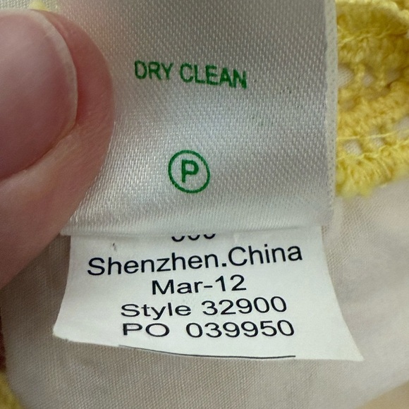 Lilly Pulitzer Wht Tag Lakeland Starfruit Yellow LaceOverlay Strapless Dress Sz6 - Picture 6 of 7